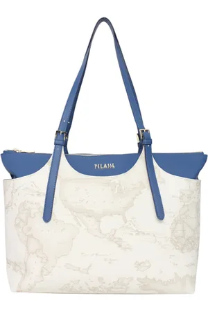 ALVIERO MARTINI 1A CLASSE Taske, Dame, Hvid, ONE SIZE, Bomuld, Bomuld Blandings Kvinders Håndtaske med Frontlogo Print