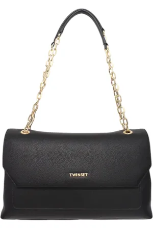 Twin-Set Taske, Dame, Sort, ONE SIZE, Uld, Skulder taske i kunstlæder med frontlogo