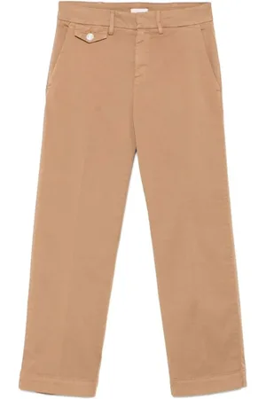 Liu Jo Bukser, Dame, Brun, W28, Bomuld, Beige Chino Cropped Flare Bukser