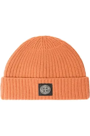 Stone Island Tilbehør, Herre, Lyserød, ONE SIZE, Uld, Lyserød uld kasket med ikonisk logo