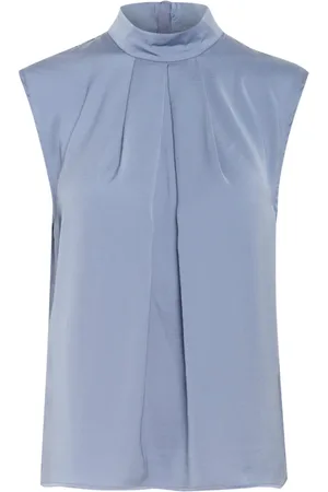 INWEAR Top, Dame, Blå, 2XL, Elegant Top med høj hals