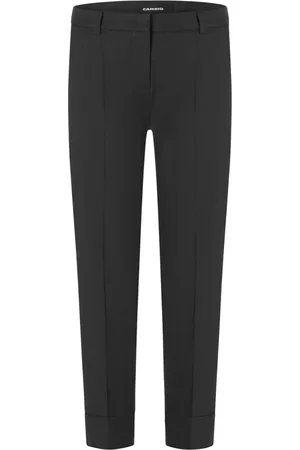 Cambio Bukser, Dame, Sort, L, Sorte Cropped Bukser med Pressefolder