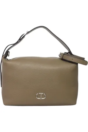 Twin-Set Taske, Dame, Brun, ONE SIZE, Uld, Skulder taske i kunstlæder med frontlogo