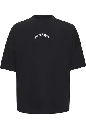 Palm Angels Top, Herre, Sort, XS, Bomuld, Contrasting Logo Oversized Sort T-shirt