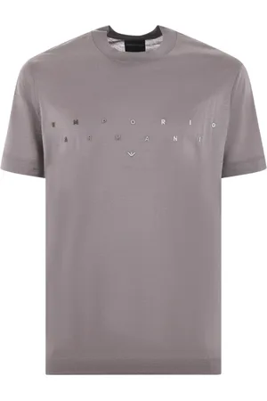 Emporio Armani Top, Herre, Brun, XL, Bomuld, Logo Front Short Sleeve Cotton T-shirt
