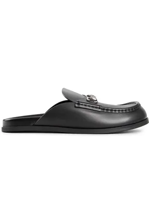 Gucci Sko, Herre, Sort, 43 EU, Uld, Sort Slip-On Læder Muldyr