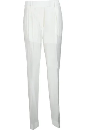 Calvin Klein Bukser, Dame, Hvid, XL, Polyester, Lyocell Polyester Bukser