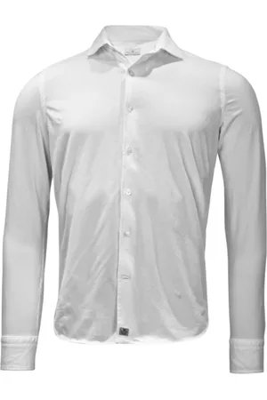SONRISA Skjorte, Herre, Hvid, L, Bomuld, Elegant hvidt jersey skjorte