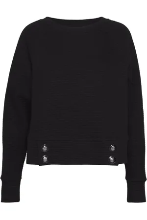 Emporio Armani Sweathshirts & Hoodies, Dame, Sort, XS, Bomuld, Bomuld Crewneck Sweatshirt Langærmet