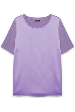 Fiorella rubino Top, Dame, Lilla, S, Satin, T-shirt i satin og jersey lurex