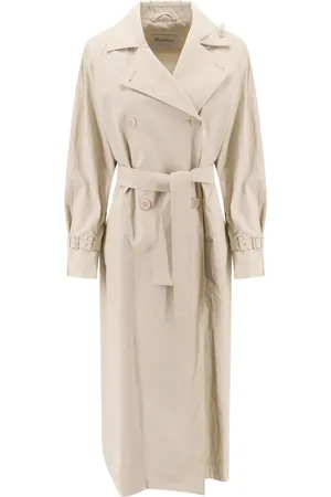 Max Mara Frakke, Dame, , S, Linned, Dobbeltbrystet Linnedfrakke