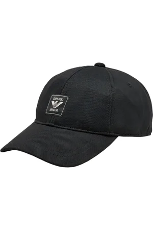 Emporio Armani Tilbehør, Herre, Sort, ONE SIZE, Polyester, Polyester Baseball Cap med Frontlogo