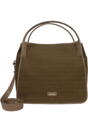 Max Mara Taske, Dame, Grøn, ONE SIZE, Læder, Eco-læder håndtaske med justerbar rem
