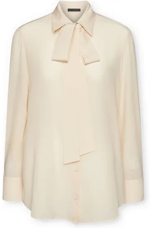 Elena Miro Bluser & Skjorter, Dame, Hvid, 4XL, Silkekjole med bælte