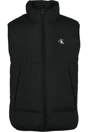 Calvin Klein Jakke, Herre, Sort, M, Uld, Polstret vest med lynlåslukning