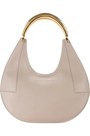 Elisabetta Franchi Taske, Dame, Grå, ONE SIZE, Læder, Eco-læder hobo taske med enkelt håndtag