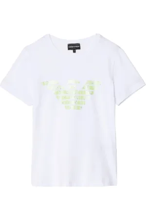 Emporio Armani Top, Dame, Hvid, XS, Bomuld, Bomuld Logo T-shirt Kortærmet