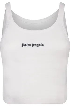 Palm Angels Top, Dame, Hvid, S, Bomuld, Elegant hvid top med logo print