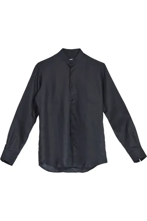 Karl Lagerfeld Skjorte, Herre, Sort, S, Linned, Koreansk Linnedskjorte