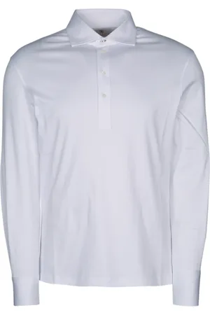 Brunello Cucinelli Top, Herre, Hvid, S, Bomuld, Klassisk Polo Skjorte