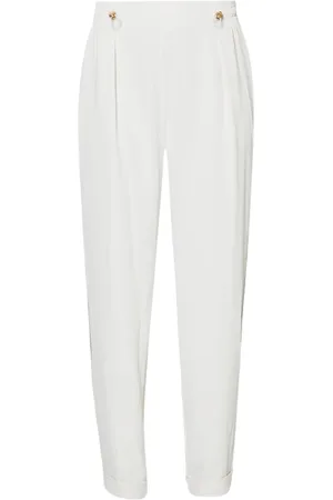 Liu Jo Bukser, Dame, Hvid, L, Polyester, Stræk joggingbukser med elastisk talje