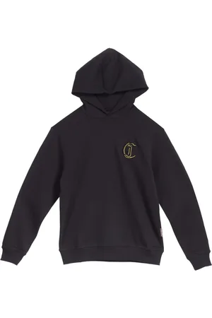 Roberto Cavalli Sweathshirts & Hoodies, Herre, Sort, M, Bomuld, Sort Broderet Lurex Hættetrøje Sweatshirt