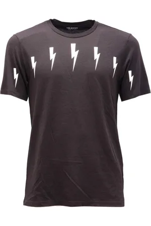 Neil Barrett Top, Herre, Sort, S, Bomuld, Slim Fit Bomuld Modal Flash Print