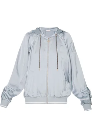 Liu Jo Sweathshirts & Hoodies, Dame, Hvid, XL, Polyester, Raglan hættetrøje med lynlås