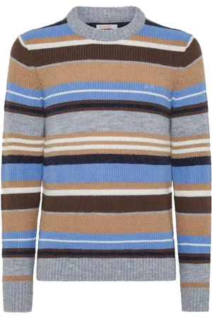 sun68 Strik, Herre, Flerfarvet, 2XL, Uld, Mønstret uldblandet rundhals sweater