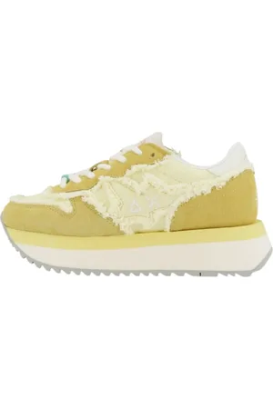 sun68 Sko, Dame, Gul, 37 EU, Læder, Stargirl Canvas Sneakers med Logo