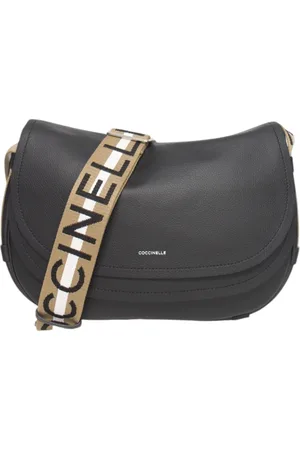 Coccinelle Taske, Dame, Sort, ONE SIZE, Uld, Læder skuldertaske med logo lomme