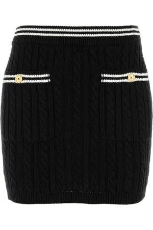 Alessandra Rich Nederdel, Dame, Sort, S, Bomuld, Strikket bomuldsblanding mini nederdel
