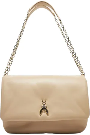 Patrizia Pepe Taske, Dame, , ONE SIZE, Uld, Læder skuldertaske med frontlogo