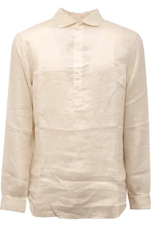 Paolo Pecora Skjorte, Herre, , M, Linned, Linnedskjorte i blå model P23Ec1M