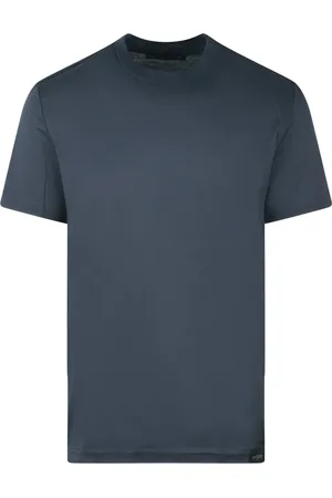 LOW BRAND Top, Herre, Blå, L, Bomuld, Bomuld Basic T-shirt med Logo Label