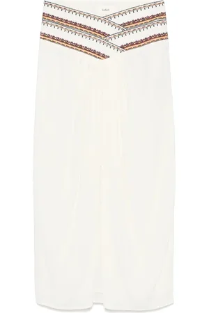 Bash Nederdel, Dame, Hvid, 2XS, Broderet Frontslidsnederdel