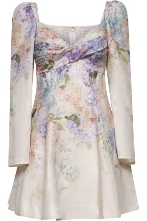 ZIMMERMANN Kjole, Dame, Flerfarvet, M, Hydrangea Print Flared Kjole