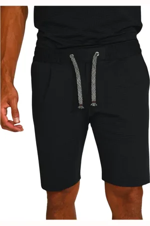 Cala 1789 Shorts, Herre, Sort, L, Sorte Bermuda-shorts med vaffeleffekt