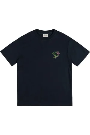 Drôle de Monsieur Top, Herre, Blå, XL, Bomuld, Esquisse Slogan Bomuld T-Shirt Print