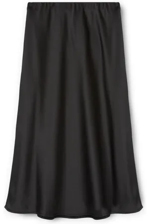 Motivi Nederdel, Dame, Sort, S, Satin, Lang nederdel i satin