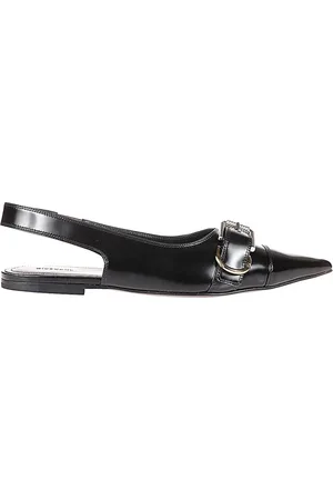 Givenchy Sko, Dame, Sort, 38 EU, Uld, Slingback Ballerina Flat med Metal Detaljer