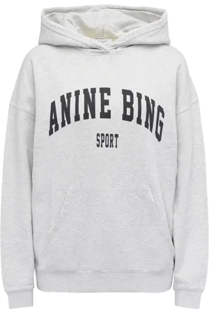ANINE BING Sweathshirts & Hoodies, Dame, Grå, L, Uld, Grå Harvey Sweatshirt Hættetrøje