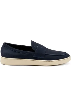 Frau Sko, Herre, Blå, 41 EU, Læder, Blå ruskind smart-casual loafers