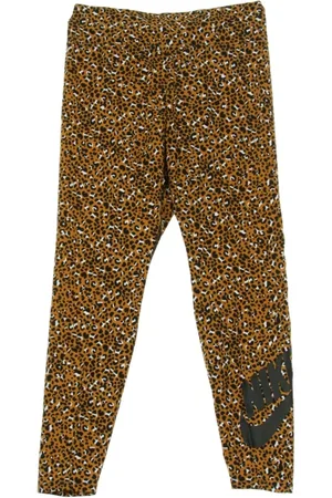 Nike Bukser, Dame, Brun, 3XL, Dyremønster Lange Leggings Ørken Okker/Sort