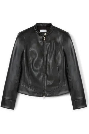 Motivi Jakke, Dame, Sort, XL, Polyester, Blousonjakke i belagt stof med formende snit