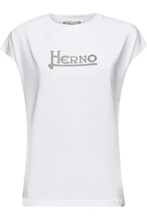 HERNO Top, Dame, Hvid, M, Bomuld, Hvid Crewneck T-shirts og Polos