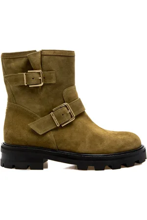 Jimmy Choo Sko, Dame, Grøn, 38 EU, Suede, Youth II Suede Mountain Støvler