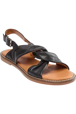 Sofie Schnoor Sko, Dame, Sort, 38 EU, Læder, Sort sandal med brede remme