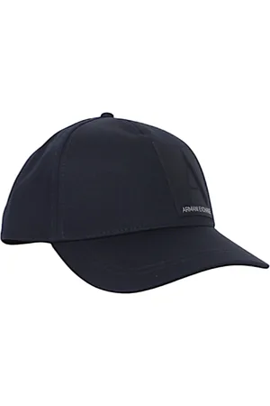 Armani Exchange Tilbehør, Herre, Blå, ONE SIZE, Bomuld, Bomuld Baseball Cap med præget logo