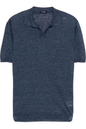 BARBA Top, Herre, Blå, 3XL, Linned, Linned polo skjorte lavet i Italien